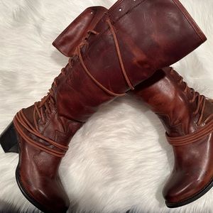 Freebird Coal boots in cognac size 9